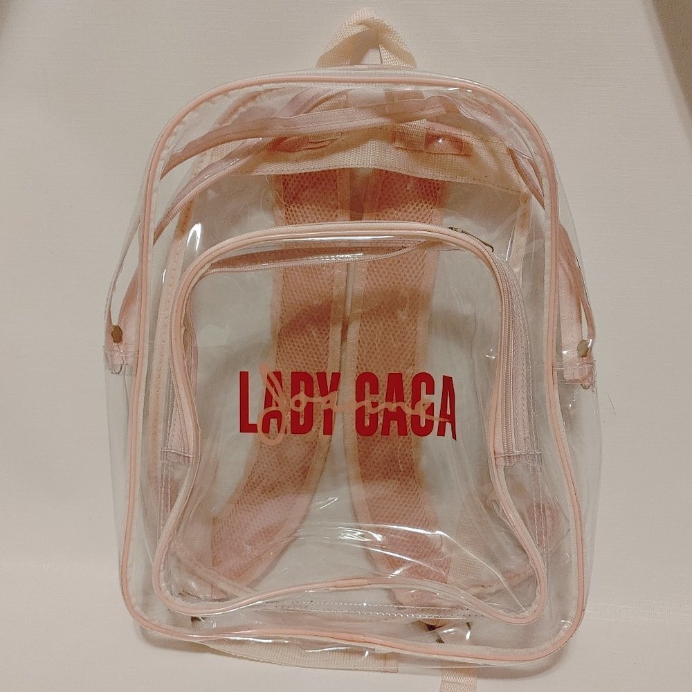 Lady Gaga Backpack Joanne Tour Clear and Pink PVC Bag See Through